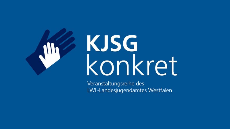 Das Signet dieser Veranstaltungsreihe: Strichzeichnung einer Kinderhand in einer Erwachsenenhand.