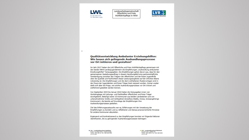 Deckblatt 10 Punkte Erfahrungsaustausch Aushandlung Ambulanter Hilfen