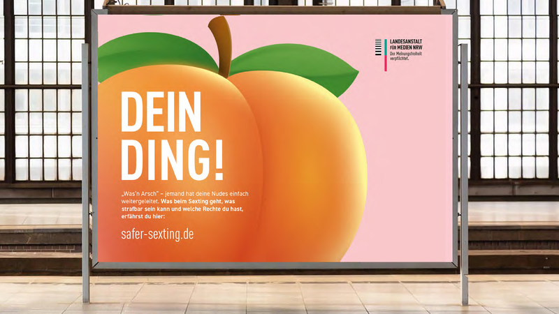 Pfirsich mit Kampagnenslogan Dein Ding!